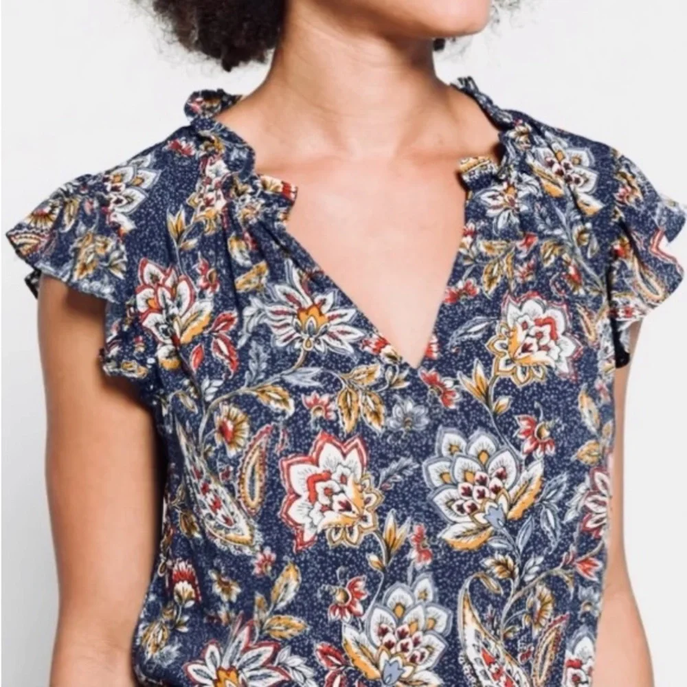 Velvet by Graham & Spencer Paloma Tie Waist in Navy Floral Mini Dress Size M - Picture 5 of 8